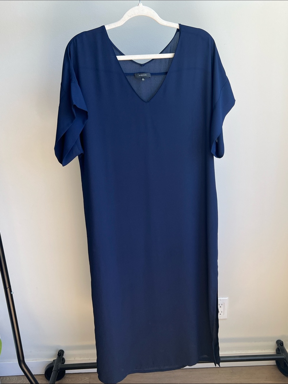 Babaton Navy V-Neck Dress